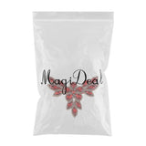 Max Sew On Rhinestones Appliques with Clear Bottom Flatback Decor Red