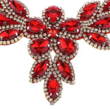 Max Sew On Rhinestones Appliques with Clear Bottom Flatback Decor Red