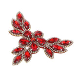 Max Sew On Rhinestones Appliques with Clear Bottom Flatback Decor Red