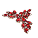 Max Sew On Rhinestones Appliques with Clear Bottom Flatback Decor Red