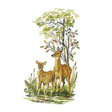 Maxbell Animals Deers Stamped Cross Stitch Kits for Adults Embroidery 14CT Count