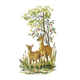 Maxbell Animals Deers Stamped Cross Stitch Kits for Adults Embroidery 14CT Count