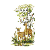 Maxbell Animals Deers Stamped Cross Stitch Kits for Adults Embroidery 14CT Count