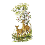 Maxbell Animals Deers Stamped Cross Stitch Kits for Adults Embroidery 14CT Count
