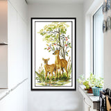 Maxbell Animals Deers Stamped Cross Stitch Kits for Adults Embroidery 14CT Count