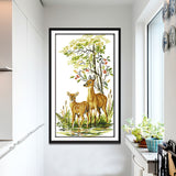 Maxbell Animals Deers Stamped Cross Stitch Kits for Adults Embroidery 14CT Count