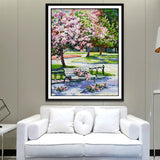 Max Handmade Ribbon Embroidery Peach Blossom Painting Kit Cross Stitch DIY Decor