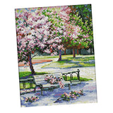 Max Handmade Ribbon Embroidery Peach Blossom Painting Kit Cross Stitch DIY Decor