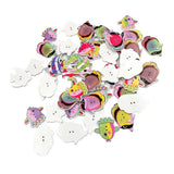 Maxbell Pack of 50 Fish-shaped 2 Holes Decorative Wooden Buttons Sewing Fasteners for Sewing Crafts Accessories 30-36mm