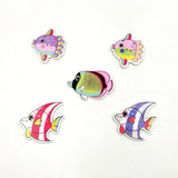 Maxbell Pack of 50 Fish-shaped 2 Holes Decorative Wooden Buttons Sewing Fasteners for Sewing Crafts Accessories 30-36mm