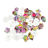 Maxbell Pack of 50 Fish-shaped 2 Holes Decorative Wooden Buttons Sewing Fasteners for Sewing Crafts Accessories 30-36mm