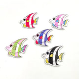 Maxbell Pack of 50 Fish-shaped 2 Holes Decorative Wooden Buttons Sewing Fasteners for Sewing Crafts Accessories 30-36mm