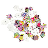 Maxbell Pack of 50 Fish-shaped 2 Holes Decorative Wooden Buttons Sewing Fasteners for Sewing Crafts Accessories 30-36mm