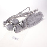 Max 1 Pair Hanging Ball Curtain Tieback Tassels Sewing Supplies DIY Silver Gray