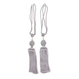 Max 1 Pair Hanging Ball Curtain Tieback Tassels Sewing Supplies DIY Silver Gray