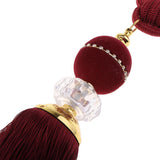 Max 1 Pair Hanging Ball Curtain Tieback Tassels Curtain Accessories Red