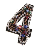 Max DIY Letter Number Gorgeous Rhinestones& Beads Patch Sticker Universal  4