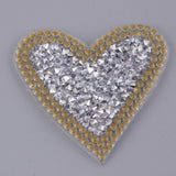 Max Neckline Trim Rhinestone Crystal Iron on Hotfix Transfer Decal Silver A