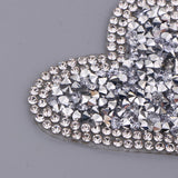 Max Neckline Trim Rhinestone Crystal Iron on Hotfix Transfer Decal Silver A