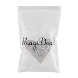 Max Neckline Trim Rhinestone Crystal Iron on Hotfix Transfer Decal Silver A