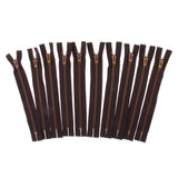 Max 10 Pieces Resin Coil Zipper Closed End Zipper for Sewing Supplies Brown