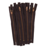 Max 10 Pieces Resin Coil Zipper Closed End Zipper for Sewing Supplies Brown