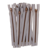 Max 10 Pieces Resin Coil Zipper Closed End Zipper for Sewing Supplies Light Gray