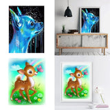 Maxbell Round Diamond Painting Kit Partial Drill Crystal Embroidery Arts Cross Stitch Crafts Mosaic Crafts Making - Blue Dog