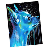 Maxbell Round Diamond Painting Kit Partial Drill Crystal Embroidery Arts Cross Stitch Crafts Mosaic Crafts Making - Blue Dog