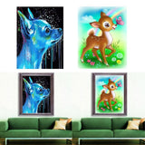 Maxbell Round Diamond Painting Kit Partial Drill Crystal Embroidery Arts Cross Stitch Crafts Mosaic Crafts Making - Blue Dog