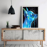 Maxbell Round Diamond Painting Kit Partial Drill Crystal Embroidery Arts Cross Stitch Crafts Mosaic Crafts Making - Blue Dog