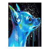 Maxbell Round Diamond Painting Kit Partial Drill Crystal Embroidery Arts Cross Stitch Crafts Mosaic Crafts Making - Blue Dog