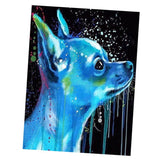 Maxbell Round Diamond Painting Kit Partial Drill Crystal Embroidery Arts Cross Stitch Crafts Mosaic Crafts Making - Blue Dog