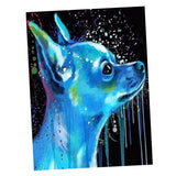 Maxbell Round Diamond Painting Kit Partial Drill Crystal Embroidery Arts Cross Stitch Crafts Mosaic Crafts Making - Blue Dog