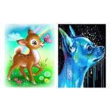 Maxbell Round Diamond Painting Kit Partial Drill Crystal Embroidery Arts Cross Stitch Crafts Mosaic Crafts Making - Blue Dog