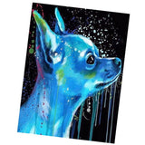 Maxbell Round Diamond Painting Kit Partial Drill Crystal Embroidery Arts Cross Stitch Crafts Mosaic Crafts Making - Blue Dog