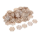 Maxbell 100 Pieces/Pack Wooden Snowflake Embellishments DIY Scrapbooking Crafts