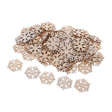 Maxbell 100 Pieces/Pack Wooden Snowflake Embellishments DIY Scrapbooking Crafts