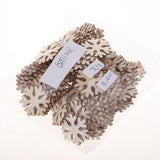 Maxbell 100 Pieces/Pack Wooden Snowflake Embellishments DIY Scrapbooking Crafts