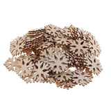Maxbell 100 Pieces/Pack Wooden Snowflake Embellishments DIY Scrapbooking Crafts