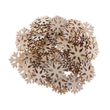 Maxbell 100 Pieces/Pack Wooden Snowflake Embellishments DIY Scrapbooking Crafts