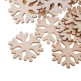 Maxbell 100 Pieces/Pack Wooden Snowflake Embellishments DIY Scrapbooking Crafts