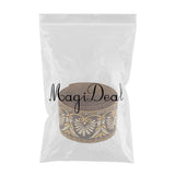 Maxbell 5.5 Continuous Yards - Jacquard Woven Floral Ribbon Trim - 1.4 Inch Wide - Coffee Colors