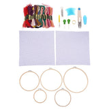 Maxbell 104Pcs Full Range of Embroidery Starter Kit Cross Stitch Tool Thread Hoop