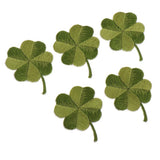 Maxbell Pack of 5 Embroidered Iron on Patches Badge Cloth Stickers Four Leaf Clover