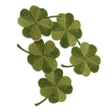 Maxbell Pack of 5 Embroidered Iron on Patches Badge Cloth Stickers Four Leaf Clover