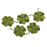 Maxbell Pack of 5 Embroidered Iron on Patches Badge Cloth Stickers Four Leaf Clover