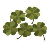 Maxbell Pack of 5 Embroidered Iron on Patches Badge Cloth Stickers Four Leaf Clover