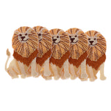 Max 5 Pieces/pack Embroidered Iron on Patches Animal Cloth Stickers DIY Lion