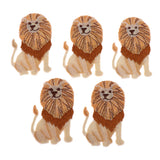 Max 5 Pieces/pack Embroidered Iron on Patches Animal Cloth Stickers DIY Lion